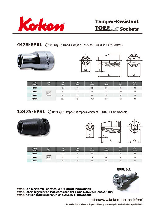 Tamper-Resistant TORX PLUS(R) Sockets