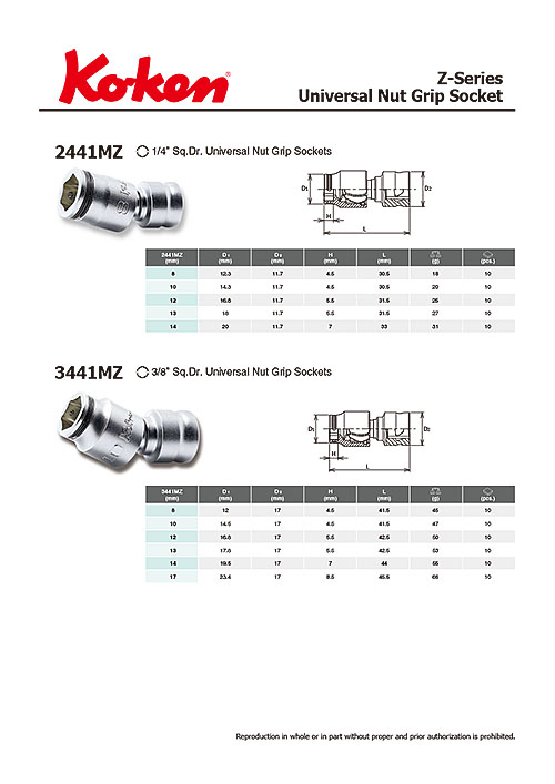 Z-series Universal Nut Grip Socket