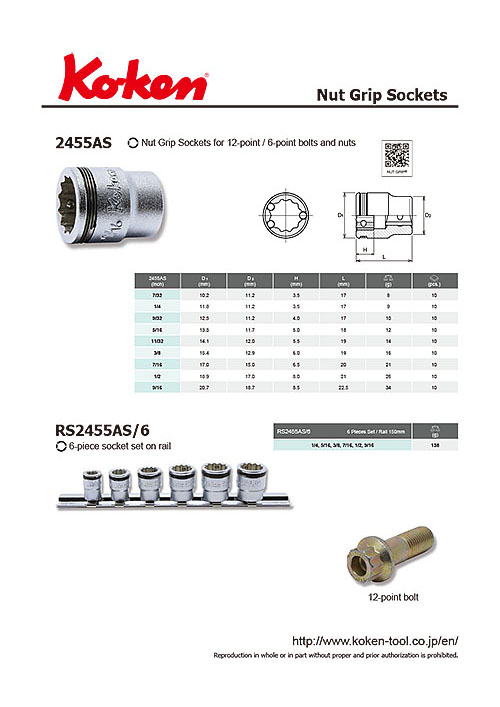 1/4"SQ. Nut Grip Sockets