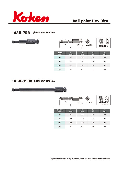 Ball point Hex Bits