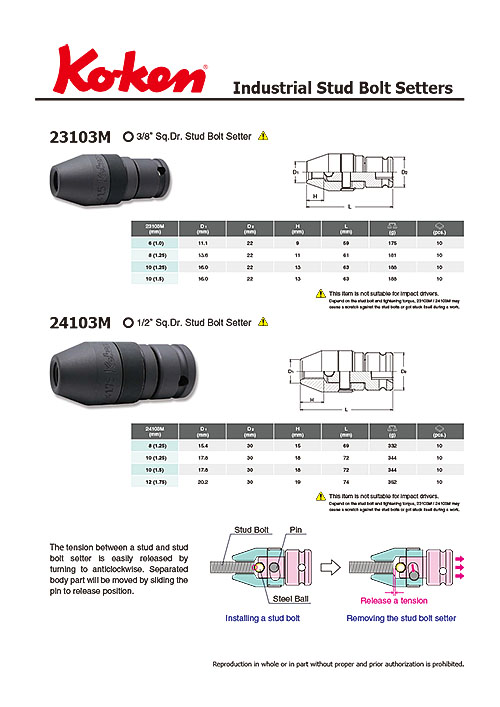 Industrial Stud Bolt Setters